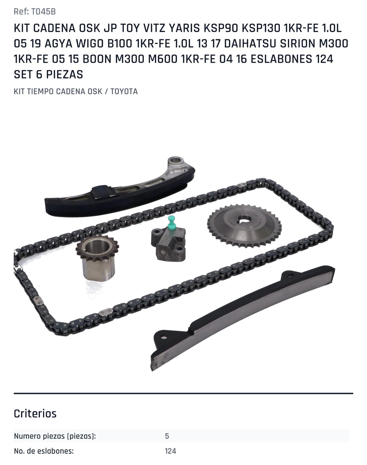 KIT DE DISTRIBUCION 1KRFE